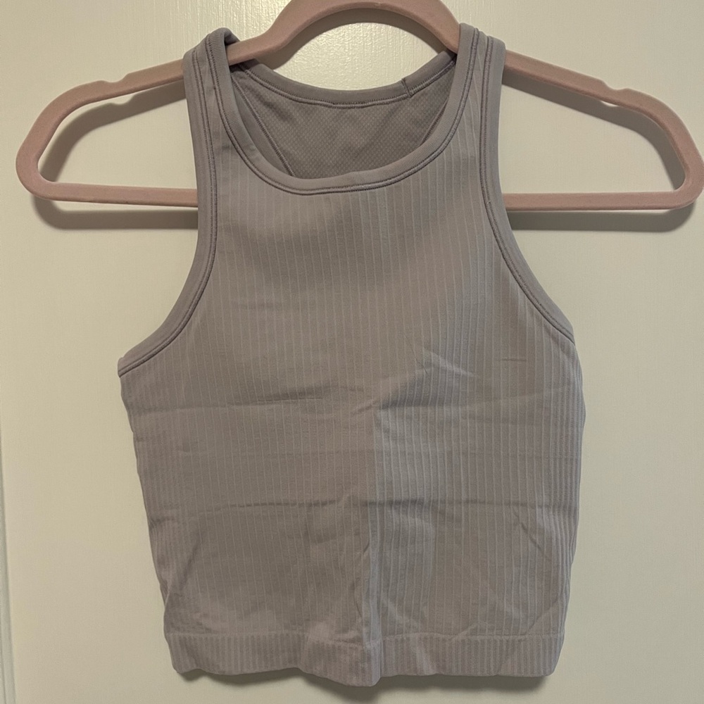 Lululemon Ebb To Street Cropped Racerback Tank Top - light purple - size 6